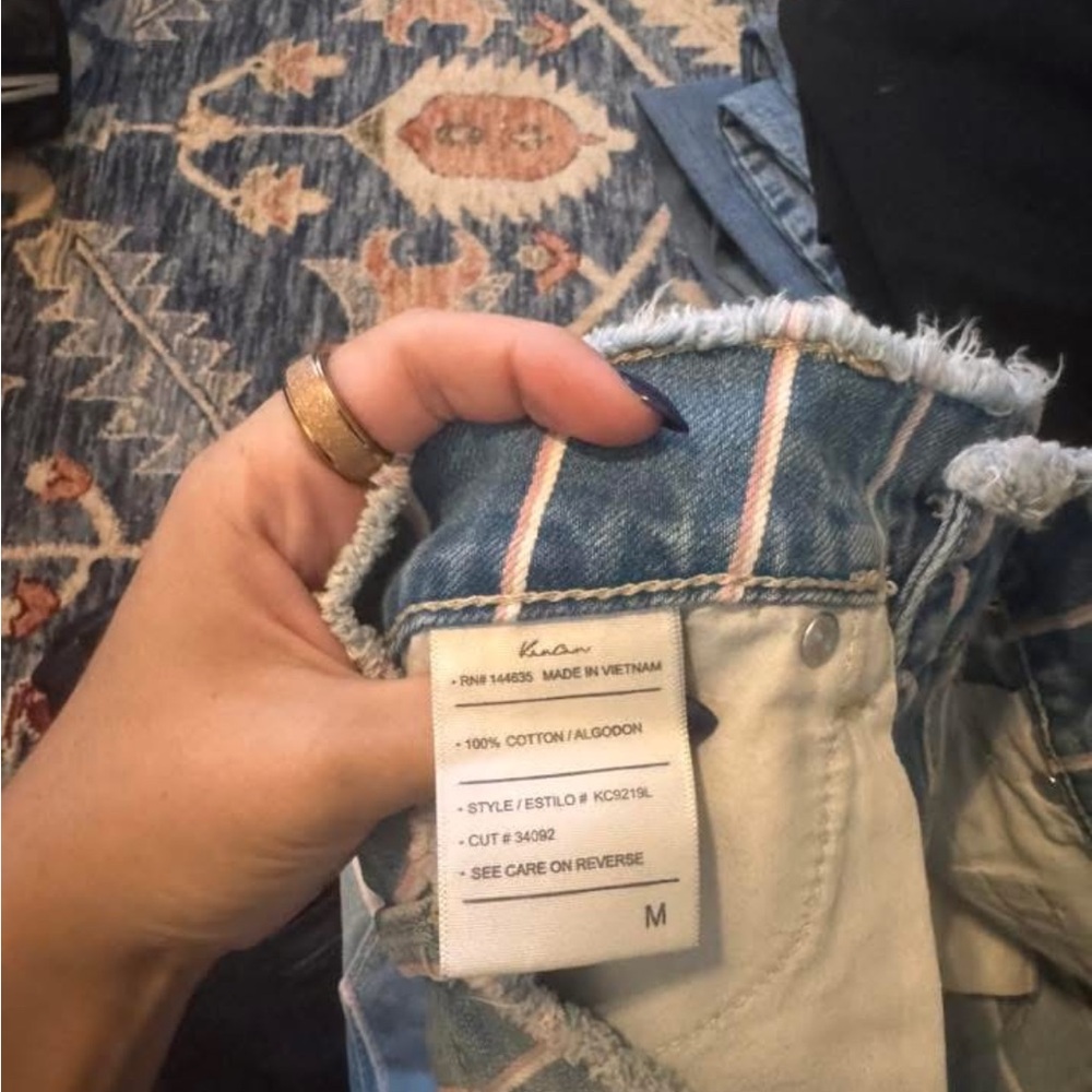 KanCan Light Blue Distressed Jean Shorts - Picture 4 of 4